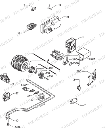 Взрыв-схема посудомоечной машины Zanussi ZD604W - Схема узла Electrical equipment 268